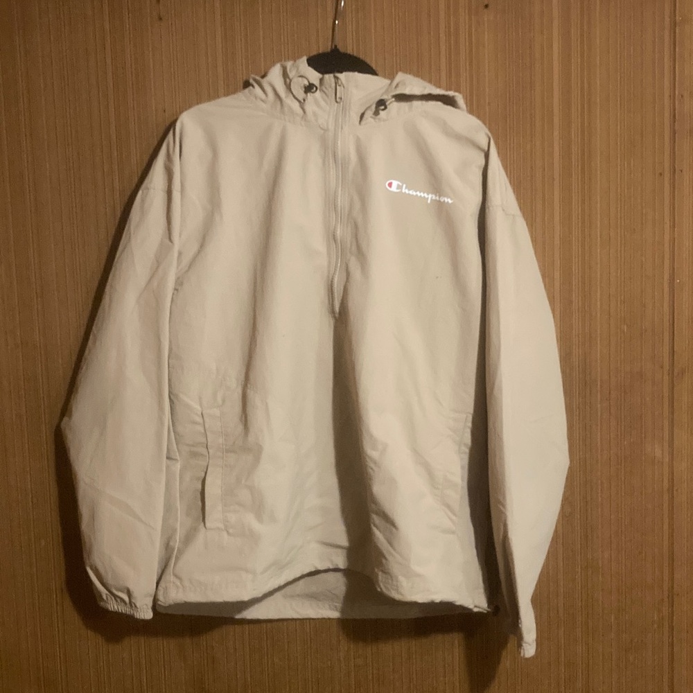 Champion Men's Light Tan Hooded Windbreaker